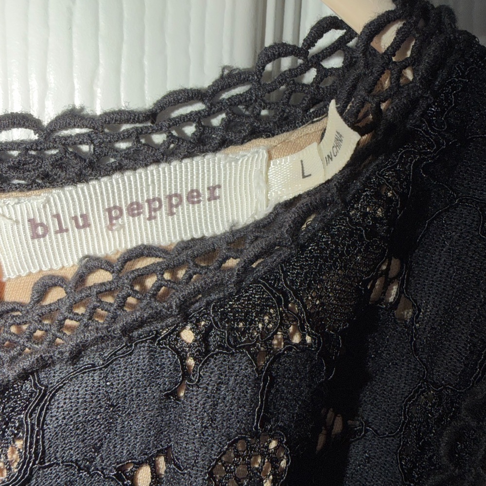 Blu Pepper Black Lace Mini Dress - Picture 2 of 3